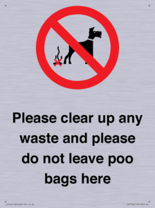 Please clear up any waste and please do not leave poo bags here